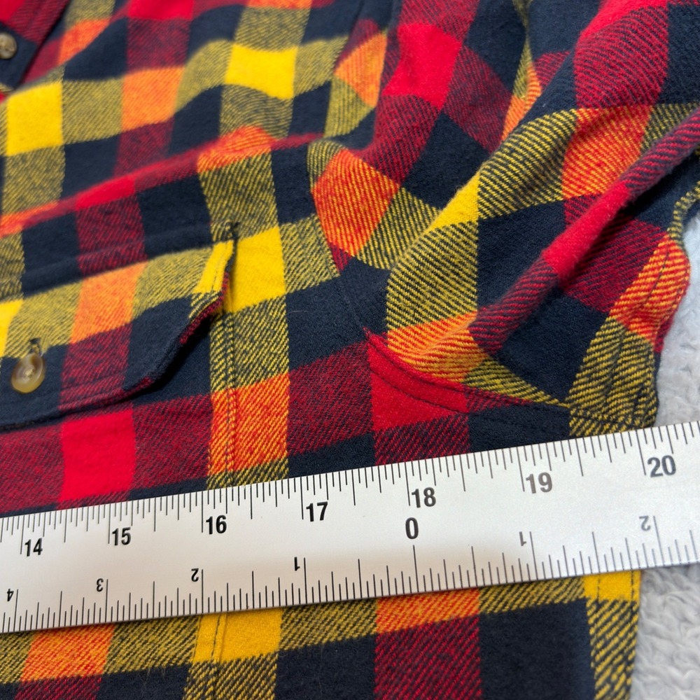 Fjallraven Ovik Flannel Shirt Mens M Slim Red Yellow Plaid Button Down Cotton - Picture 6 of 7